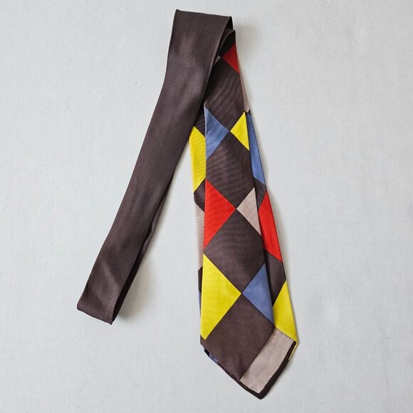 Vintage Joseph & Feiss Company Mid Century Diamond Pattern Men's Neck Tie - Picture 5 of 6